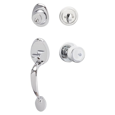 Sure-Loc Hardware Alta Handleset, Bergen Round Handset Trim, Polished Chrome AT507-BG-RD 26